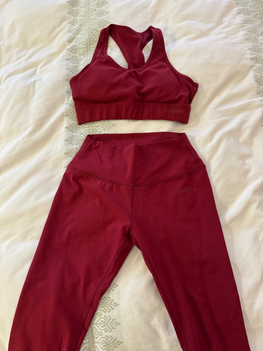 Burgundy Sports Bra & High-Waist Leggings Set